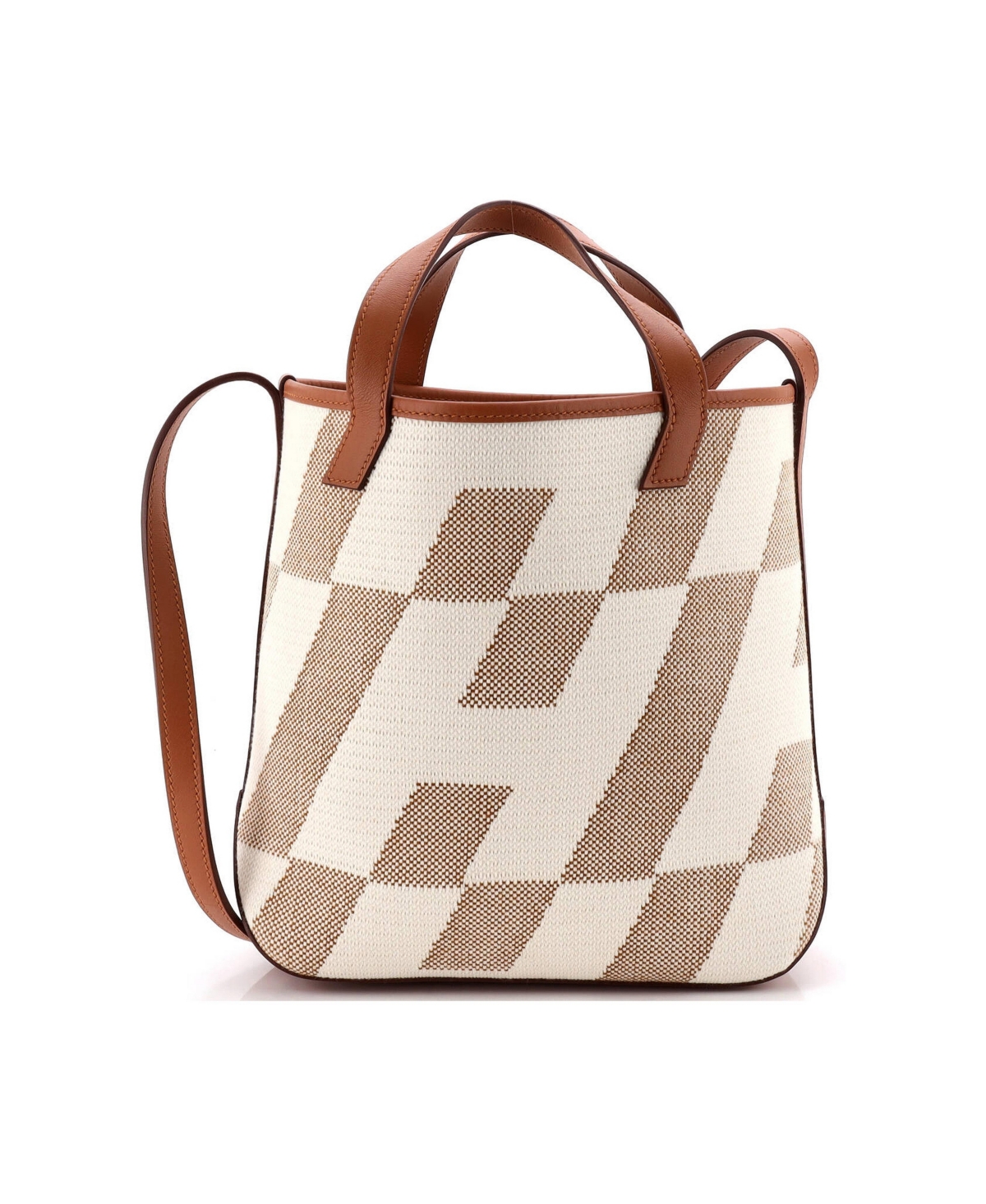 Pre-Owned Hermes 27 Cabas H en Biais Tote Canvas with Leather - Brown