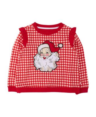 Baby Girls' Santa Joy Applique Flutter Sweatshirt