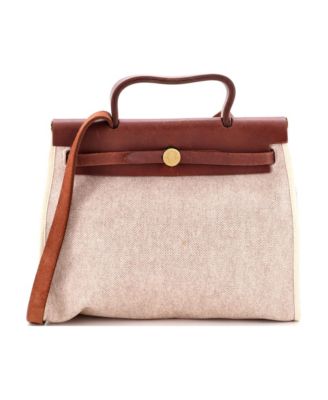 Pre-Owned HERMES PM Herbag Toile and Leather