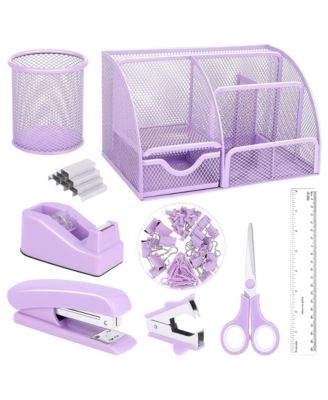 11 In 1 Desk Organizer Set Office Supplies With Stapler Tape Dispenser Pen Holder