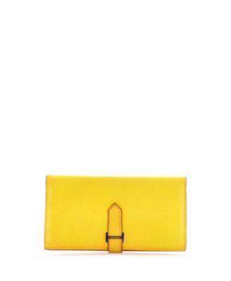 Pre-Owned Herm&eacute;s Long Bearn Leather Bifold Wallet