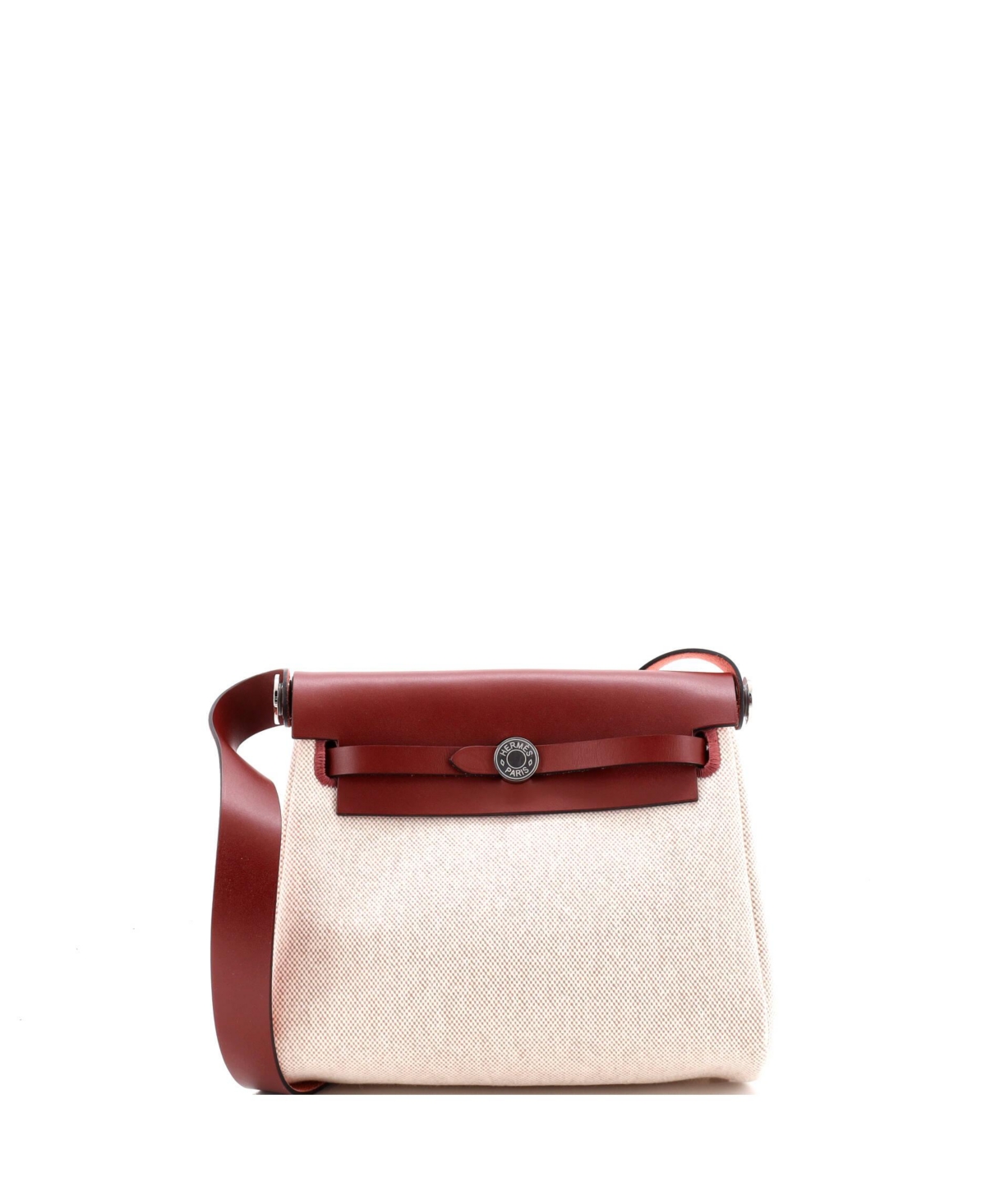 Pre-Owned Hermes 20 Herbag Zip Toile and Leather - Natural