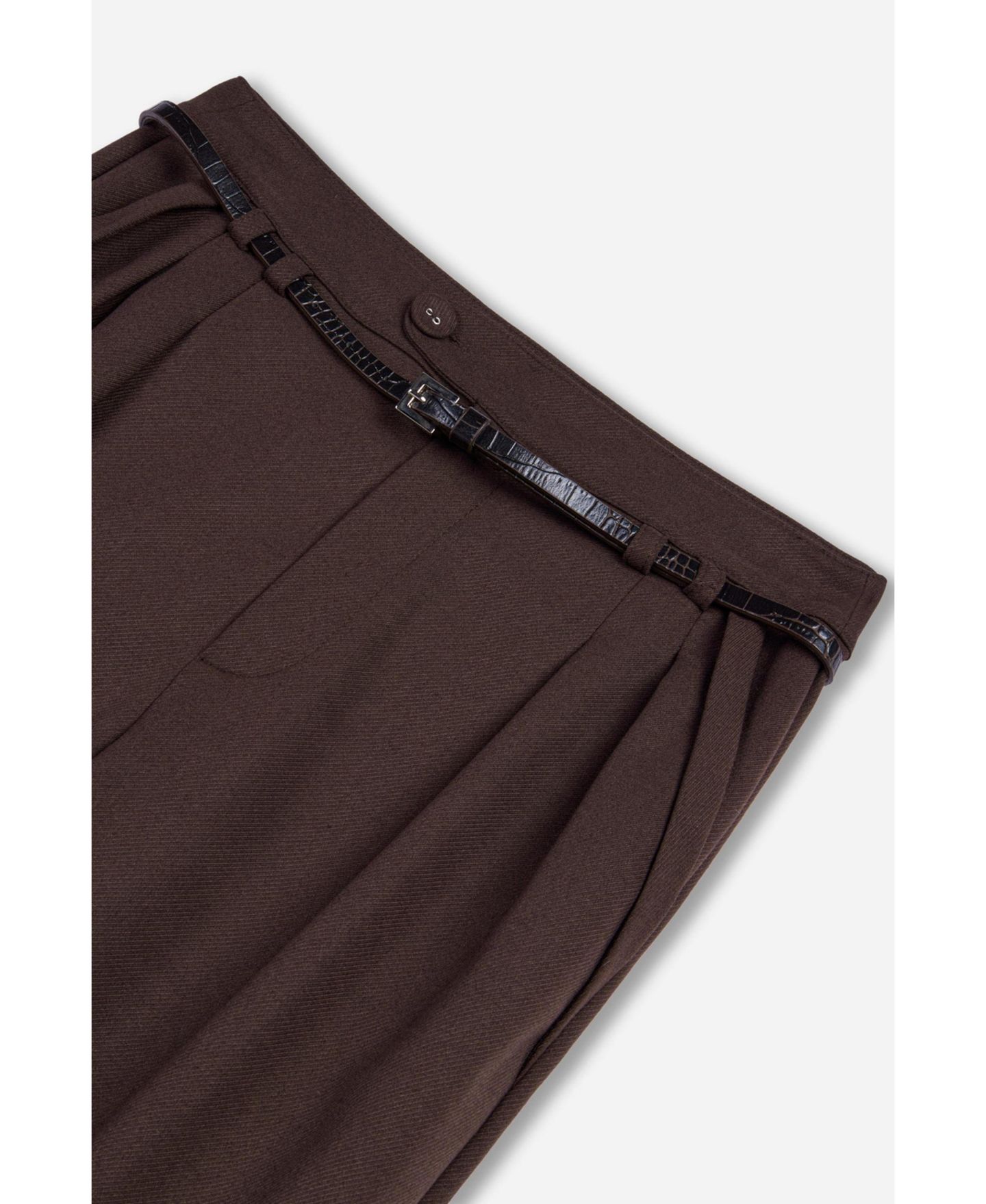 Женские брюки NOCTURNE Belted Pleat Front, цвет: Коричневый — фото 7