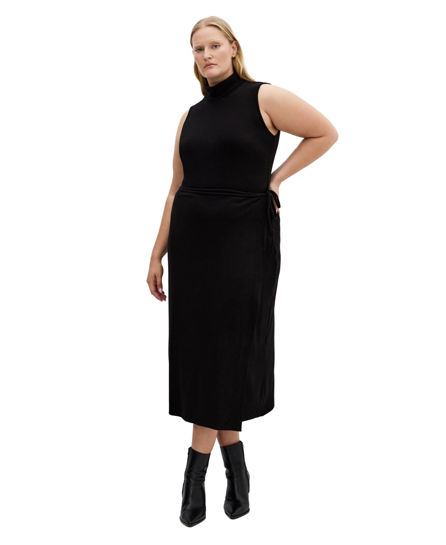 Женская юбка CITY CHIC Plus Size Callie Wrap Knit Midi, цвет: Чёрный — фото 3