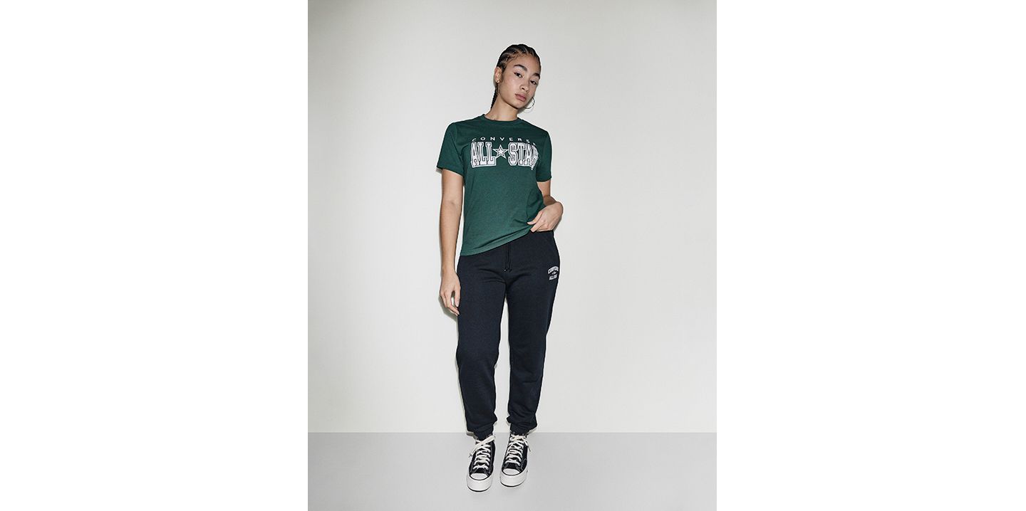 Женские брюки Converse All Star French Terry, цвет: Чёрный — фото 4