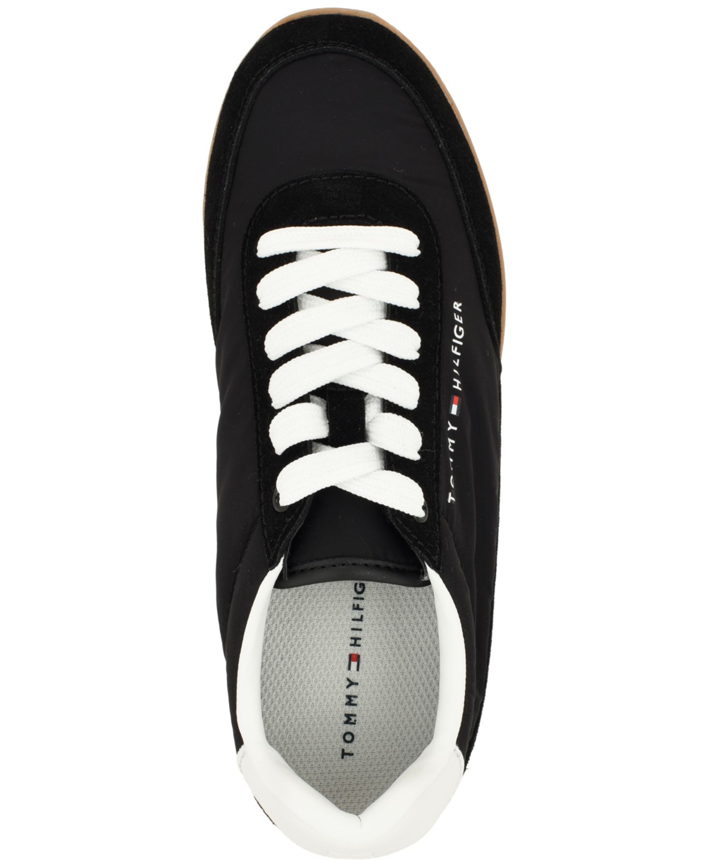 Женские кроссовки Tommy Hilfiger Evonne Retro Low-Profile Lace-Up, цвет: Чёрный / Белый — фото 4