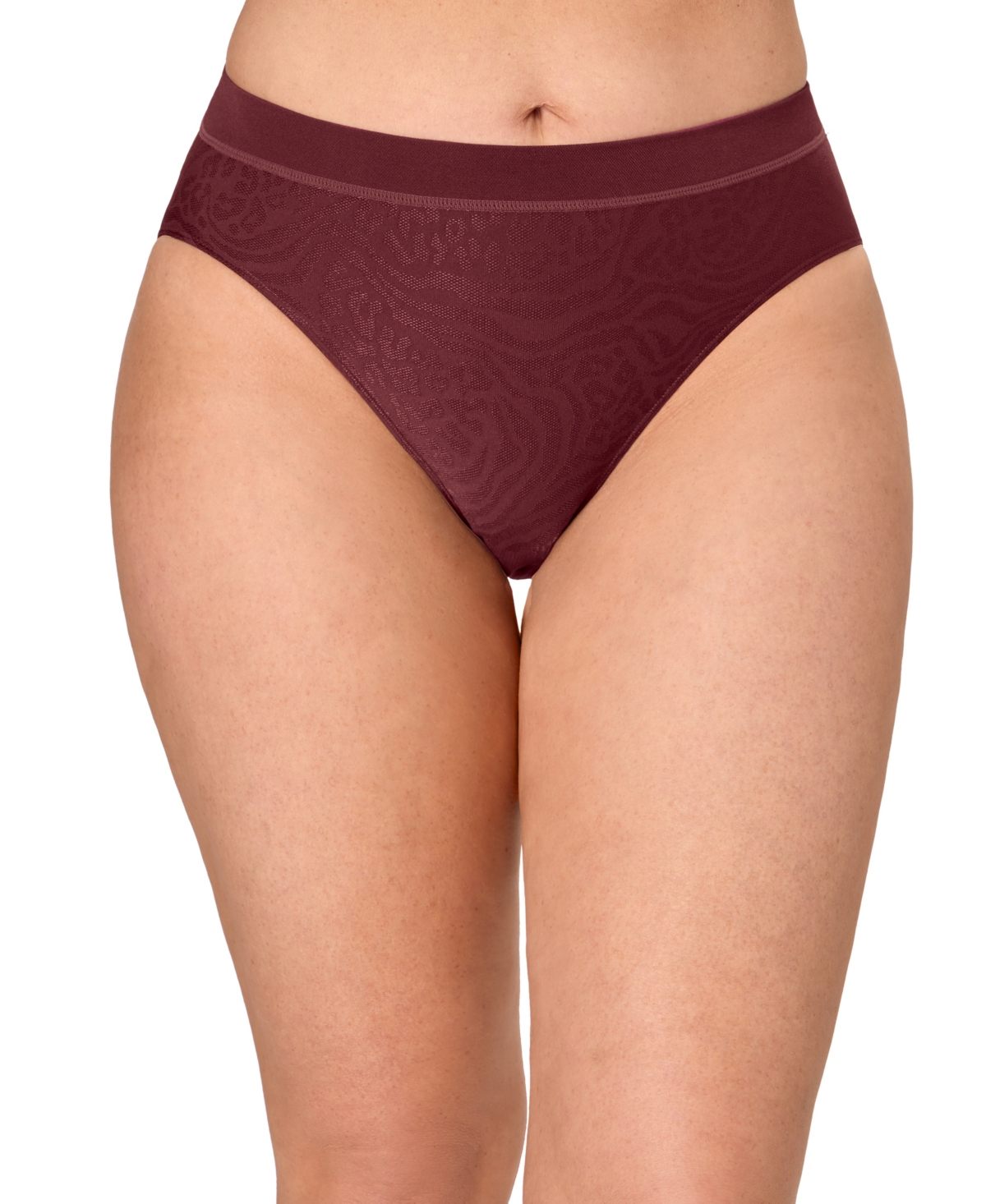 Bali Women's One Smooth U All-Around Smoothing Hi-Cut Panty in Cola Red Mixed Animal | Size: 6 | HerRoom.com