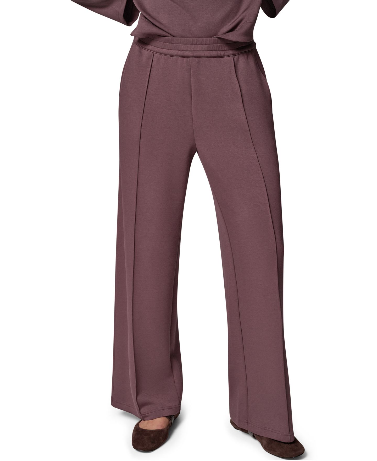 Женские брюки Donna Karan Weekend Jet Setter Mid-Rise Pull-On Wide-Leg, цвет: Розовый серо-коричневый — фото 9