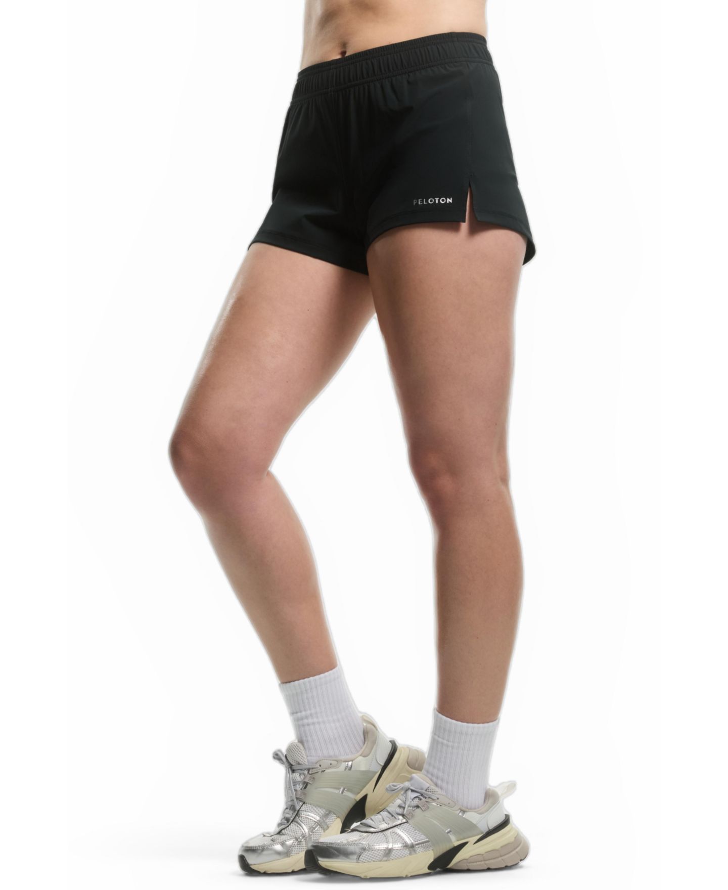 Женские шорты Peloton Everyday Woven Run Short Mid-Rise Running, 3" Inseam, цвет: Чёрный — фото 3