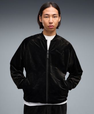 Men's Relaxed Velour Full Zip Track Jacket
