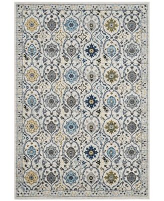 Evoke EVK210 Ivory and Blue 8' x 10' Area Rug