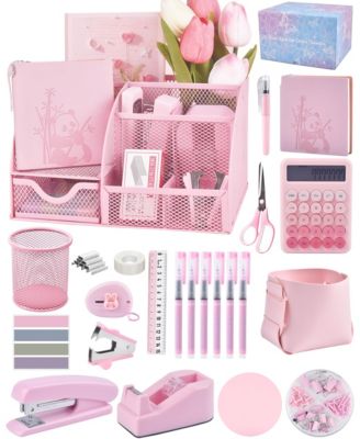 23 piece Desk Accessories Organizer Set With Stapler Tape Dispenser Calculator And Office Supplies In Gift Box