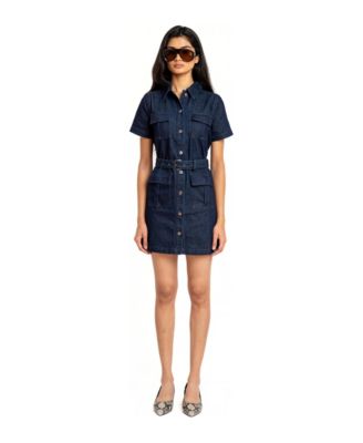 Women's Olovina Denim Mini Short-Sleeve Dress