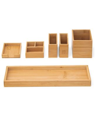 6 Piece Bathroom Vanity Organizer Set Customizable Small Item Storage