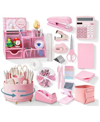 Four Candies 360 Rotating Desk Organizer Set Complete Office Stationery ...