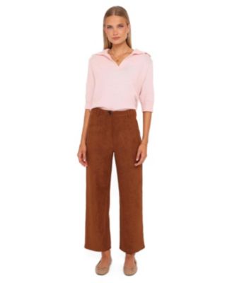 Women's Bodie Faux Suede High-Rise Wide-Leg Pants