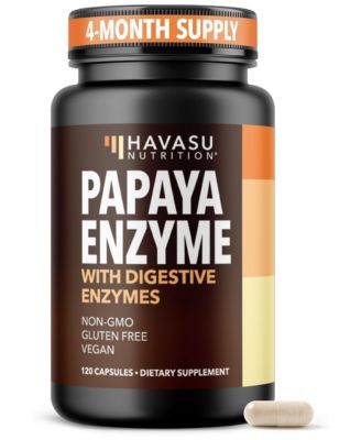Papaya Enzymes Capsules 45mg Papain 10mg Bromelain Per Serving Papaya and Pineapple Enzyme Blend 120 Capsules 120 Servings