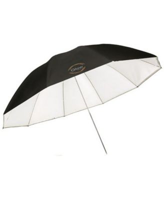 72" White Parabolic Umbrella with Removable Silver/Black Layer