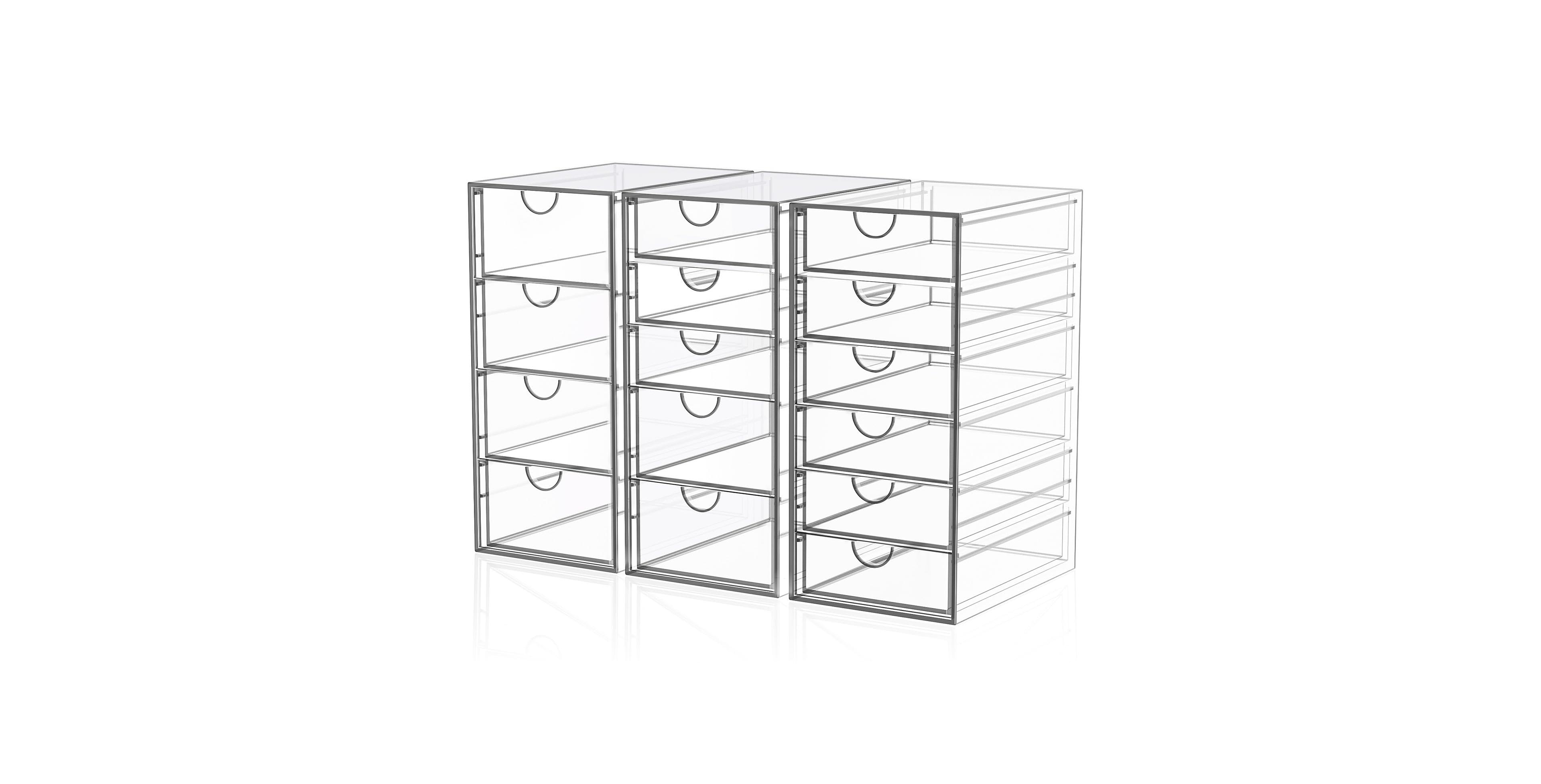 Acrylic 2 1 Vanity Makeup Organizer Rotating Brush Holder Multi Storage