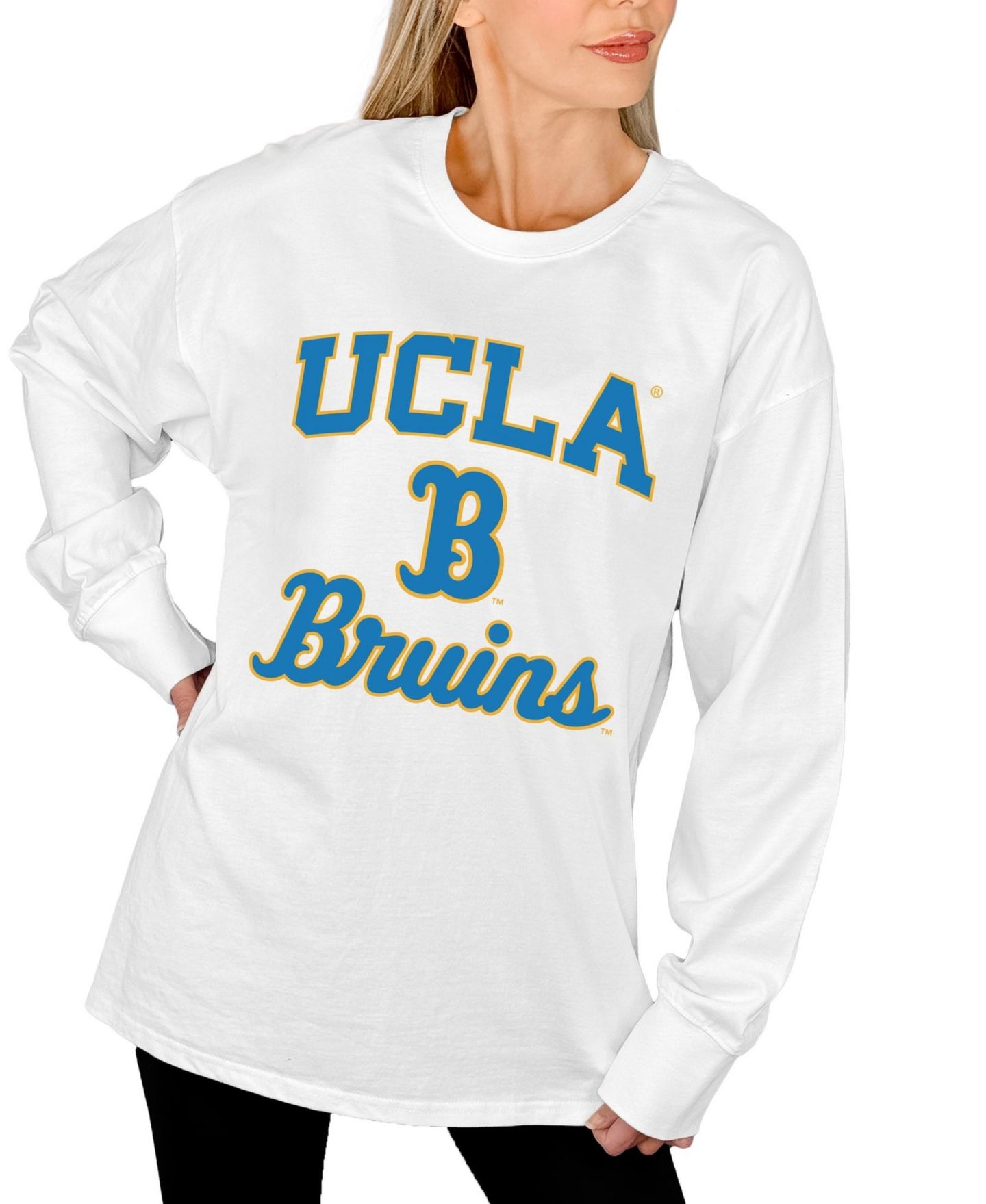 Женская футболка Gameday Couture White Ucla Bruins Mind Games Oversized Long-Sleeve — фото 4