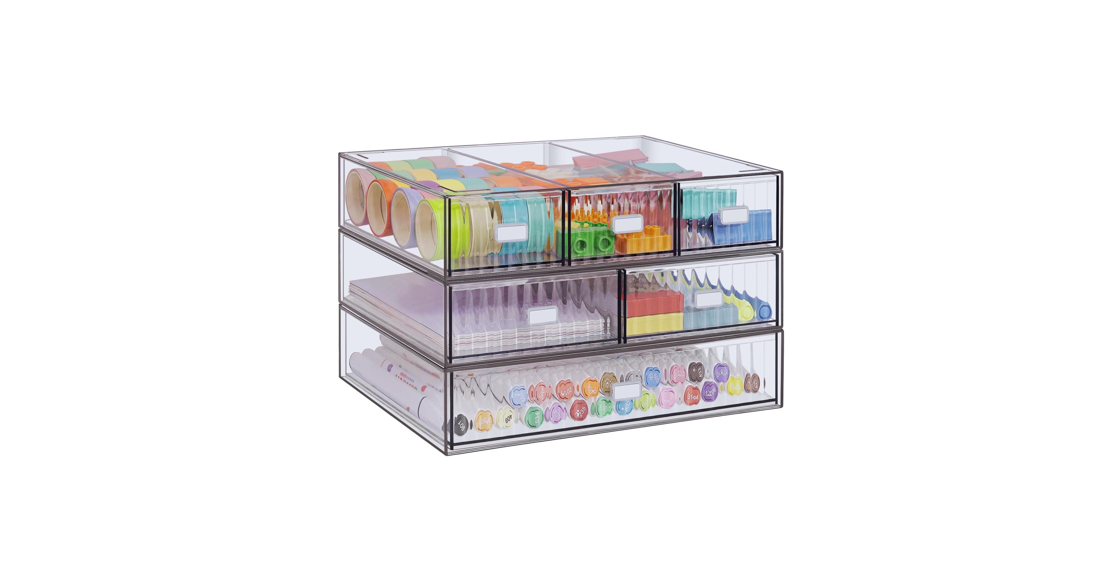 Four Candies 3 Tier Stackable Desk Organizer 6 Drawers Desktop Storage Stationery Makeup