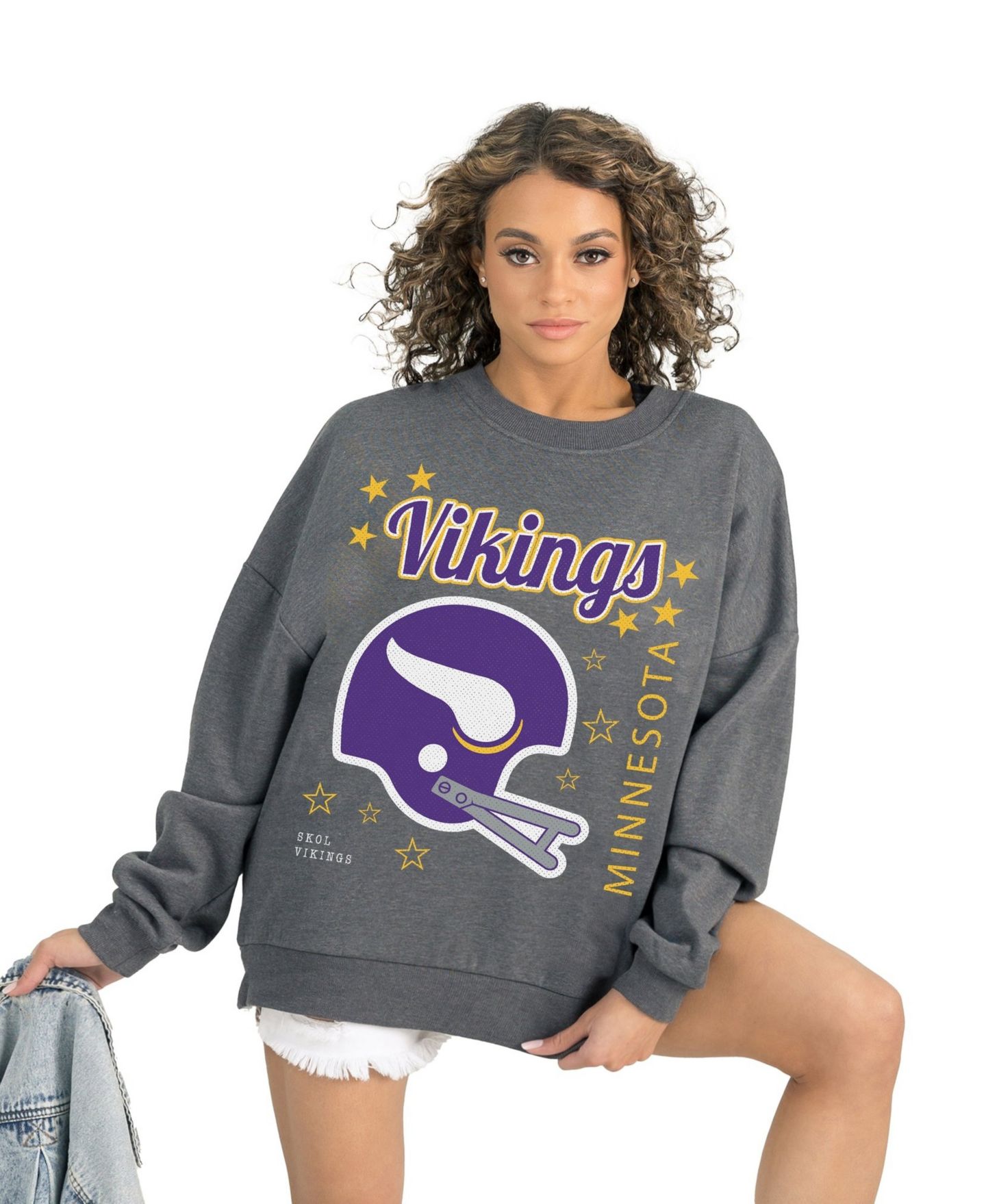 Женская толстовка Gameday Couture Gray Minnesota Vikings Ready to Rumble Premium Fleece Pullover — фото 2