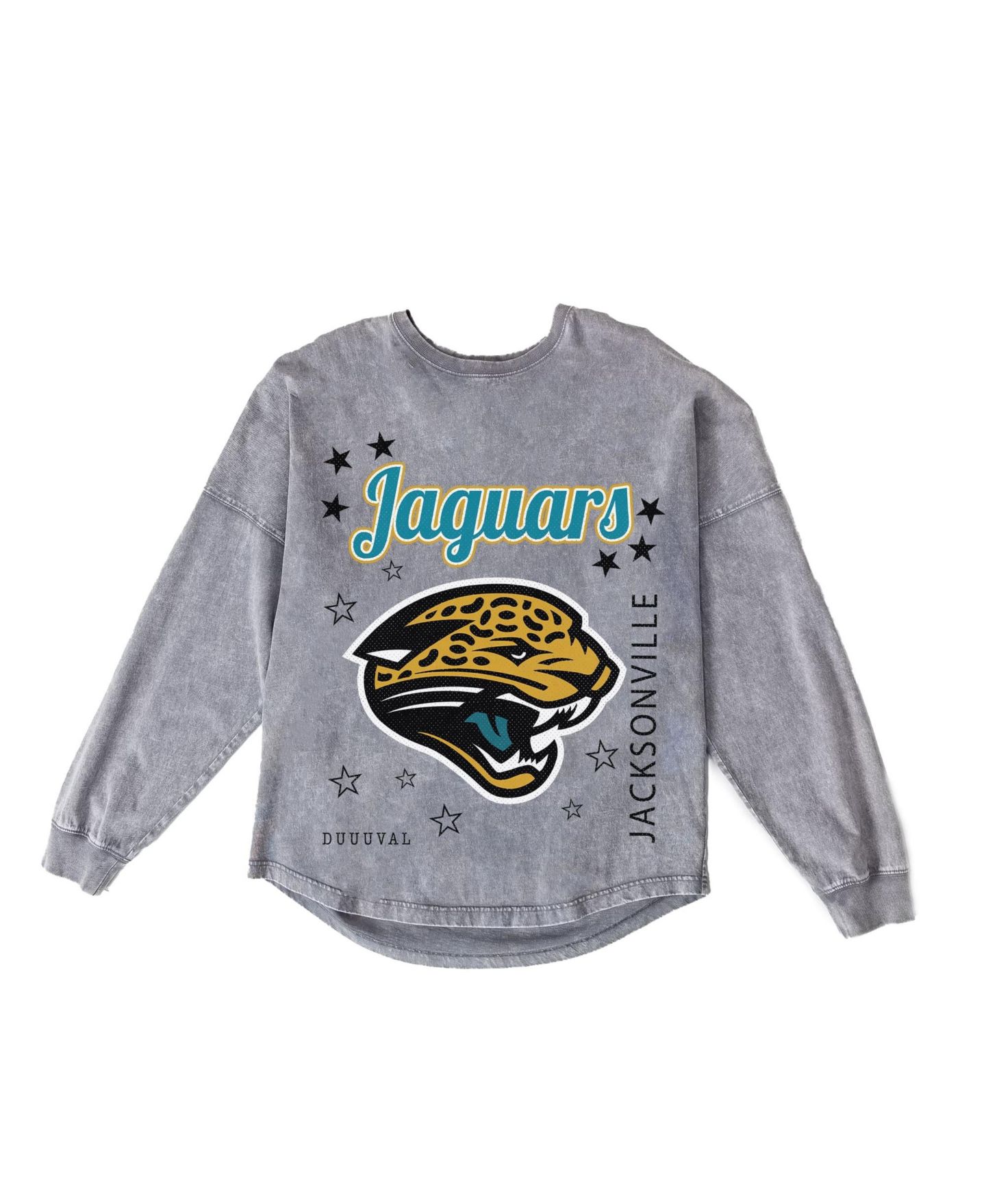 Женская футболка Gameday Couture Gray Jacksonville Jaguars Starbound Oversized Snow Wash Long-Sleeve — фото 6