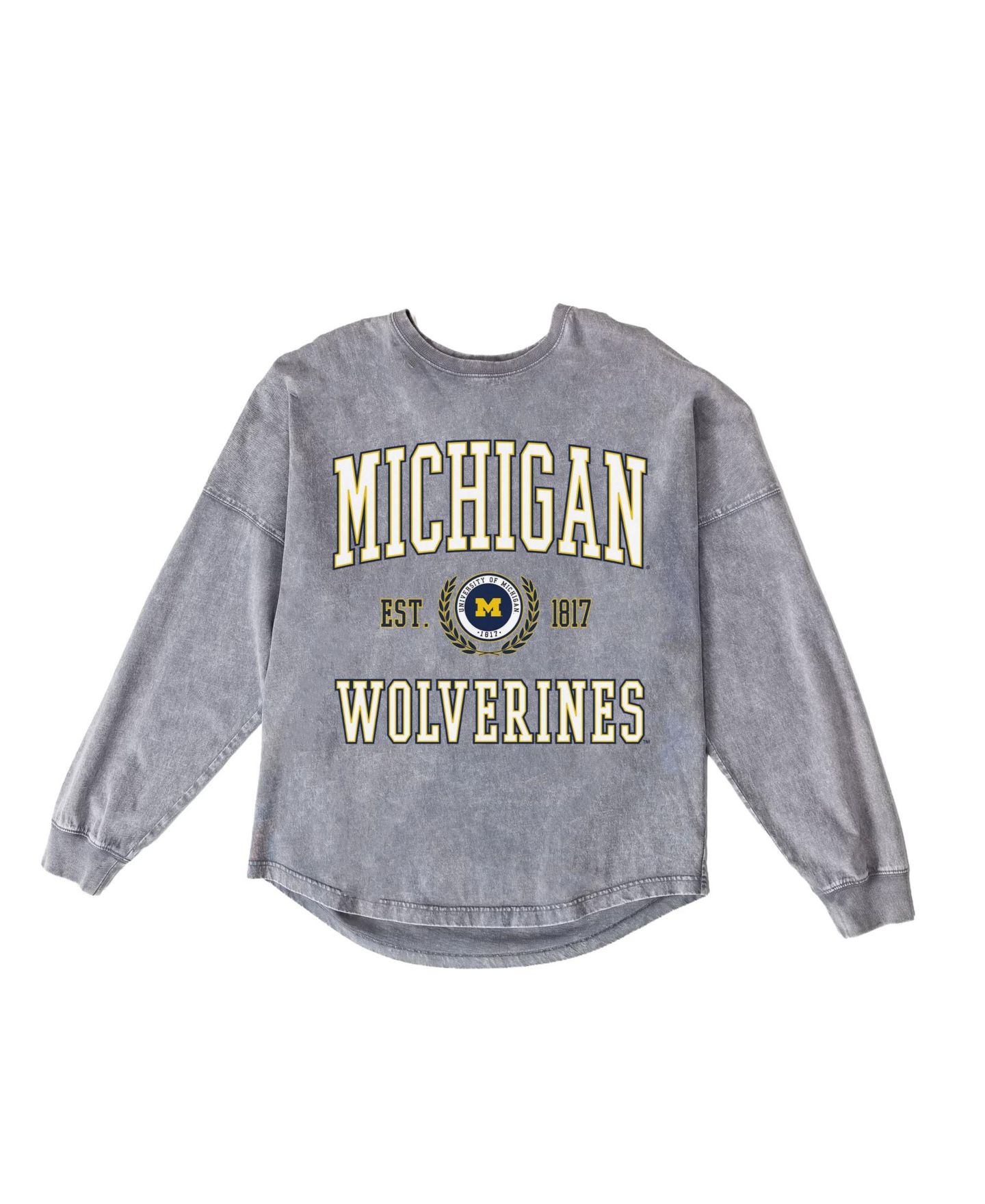Женская футболка Gameday Couture Gray Michigan Wolverines Oversized Final Score Snow Wash Long-Sleeve — фото 6