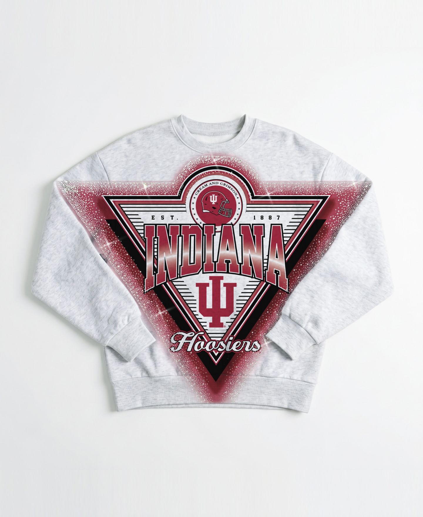 Женская толстовка Gameday Couture Heather Gray Indiana Hoosiers Chasing Victory Rhinestone Spray Oversized Fleece — фото 5