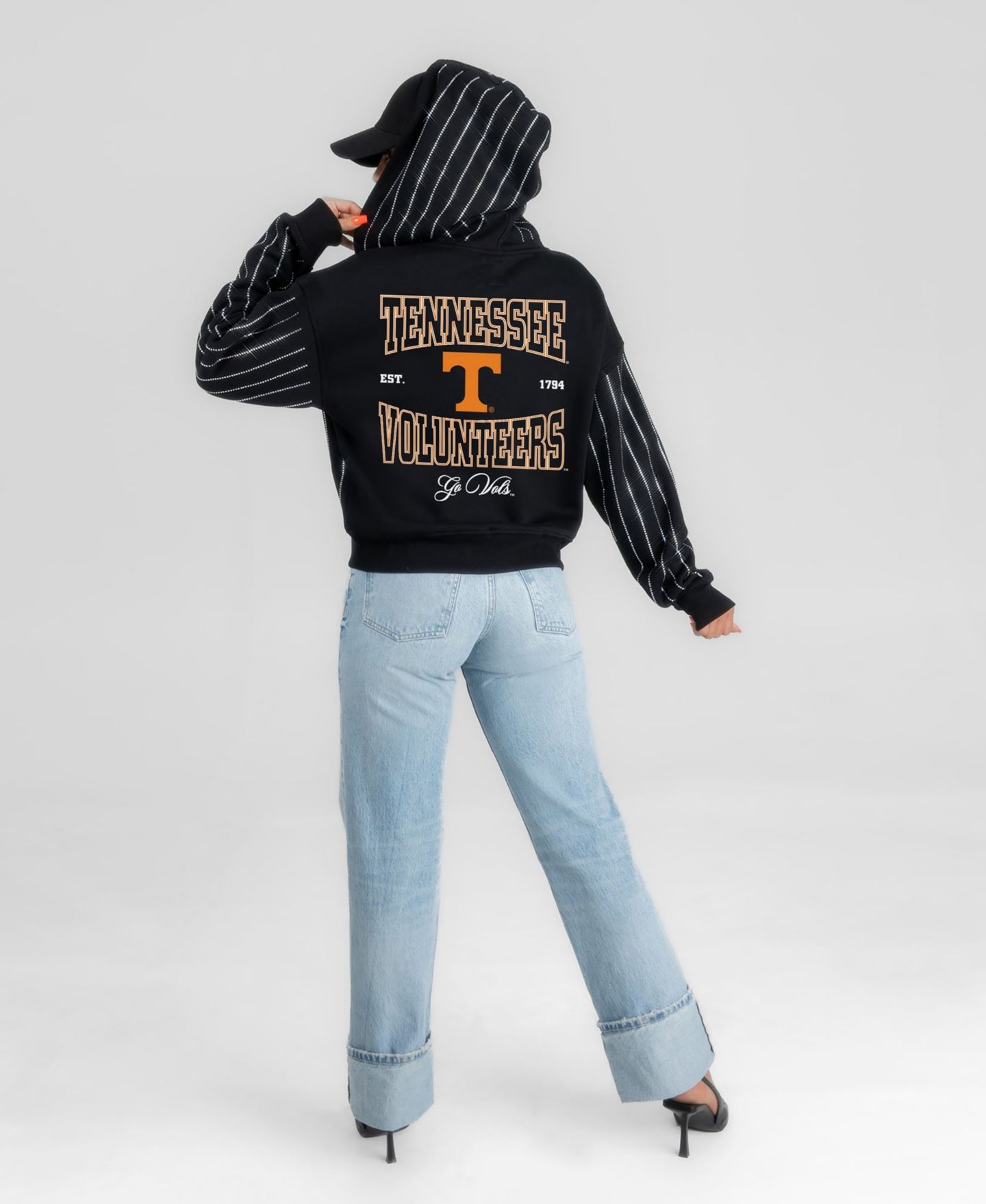Женское худи Gameday Couture Black Tennessee Volunteers Eyes on the Prize Mid-Crop Full-Zip — фото 3