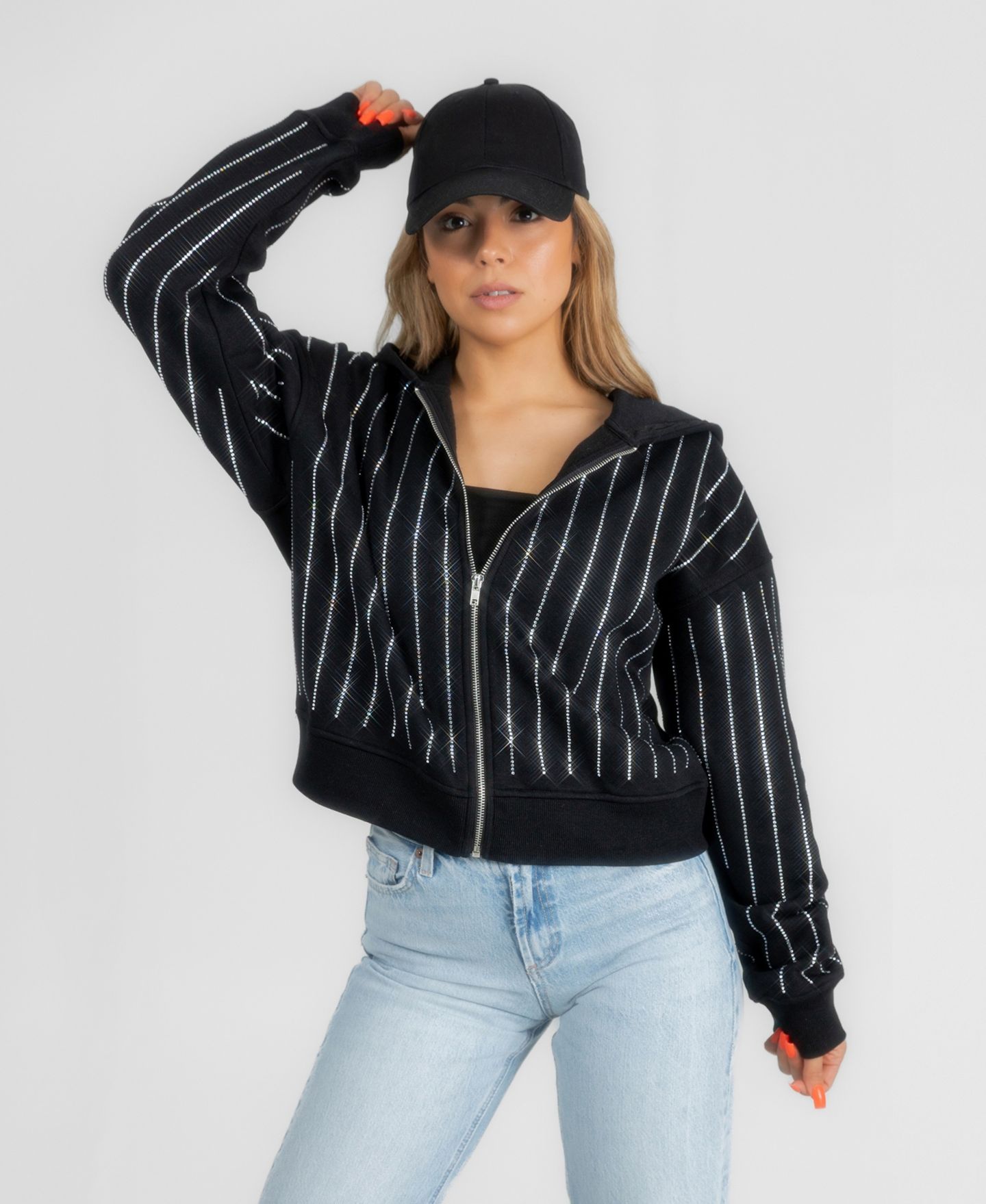 Женские худи Gameday Couture Black North Carolina Tar Heels Eyes on the Prize Mid-Crop Full-Zip — фото 5