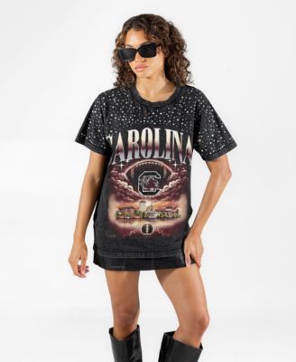 Women's Black South Carolina Gamecocks Sky's the Limit Washed Micro Rhinestone T-Shirt