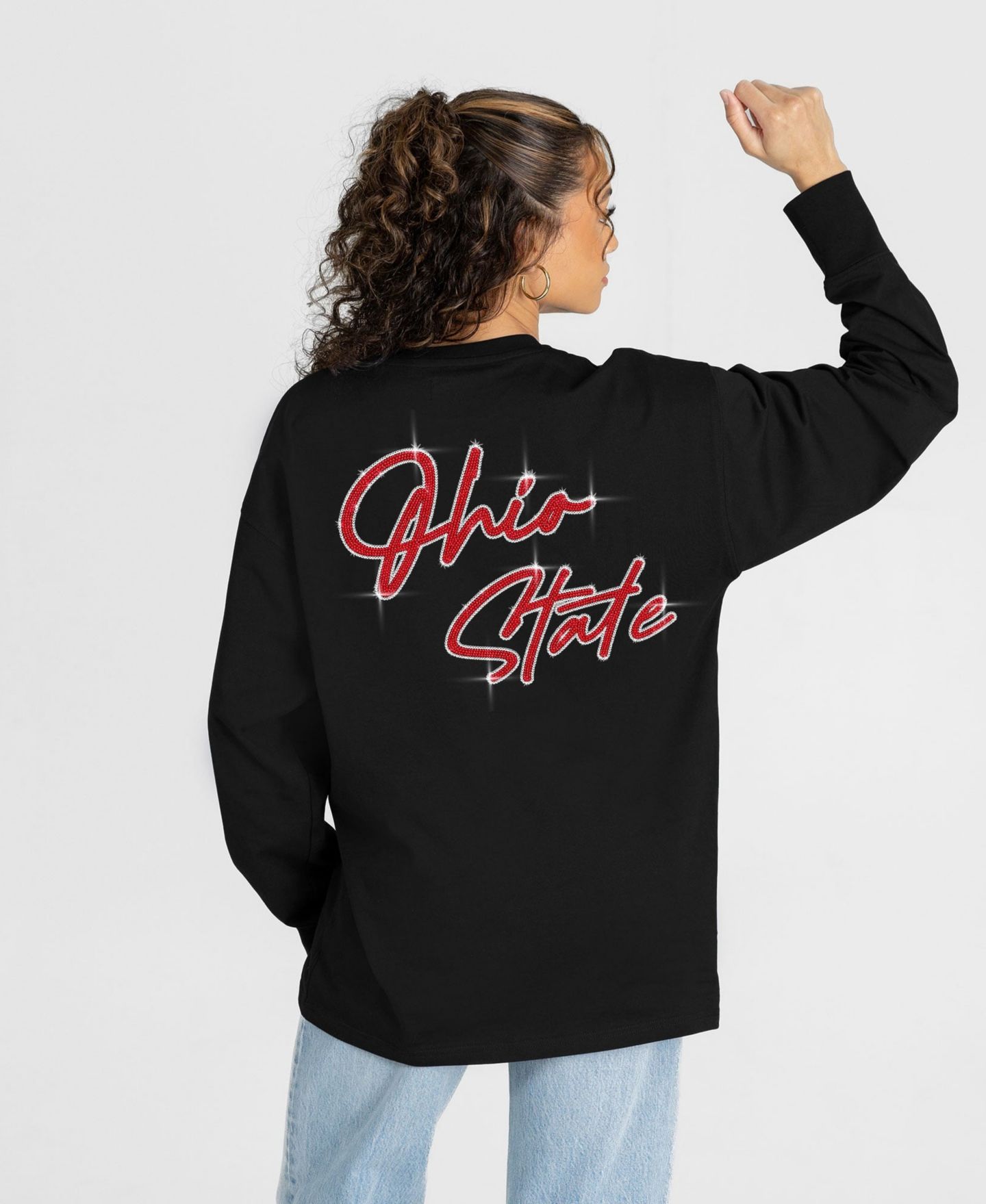 Женская футболка Gameday Couture Black Ohio State Buckeyes Light It Up Rhinestone Long-Sleeve — фото 2