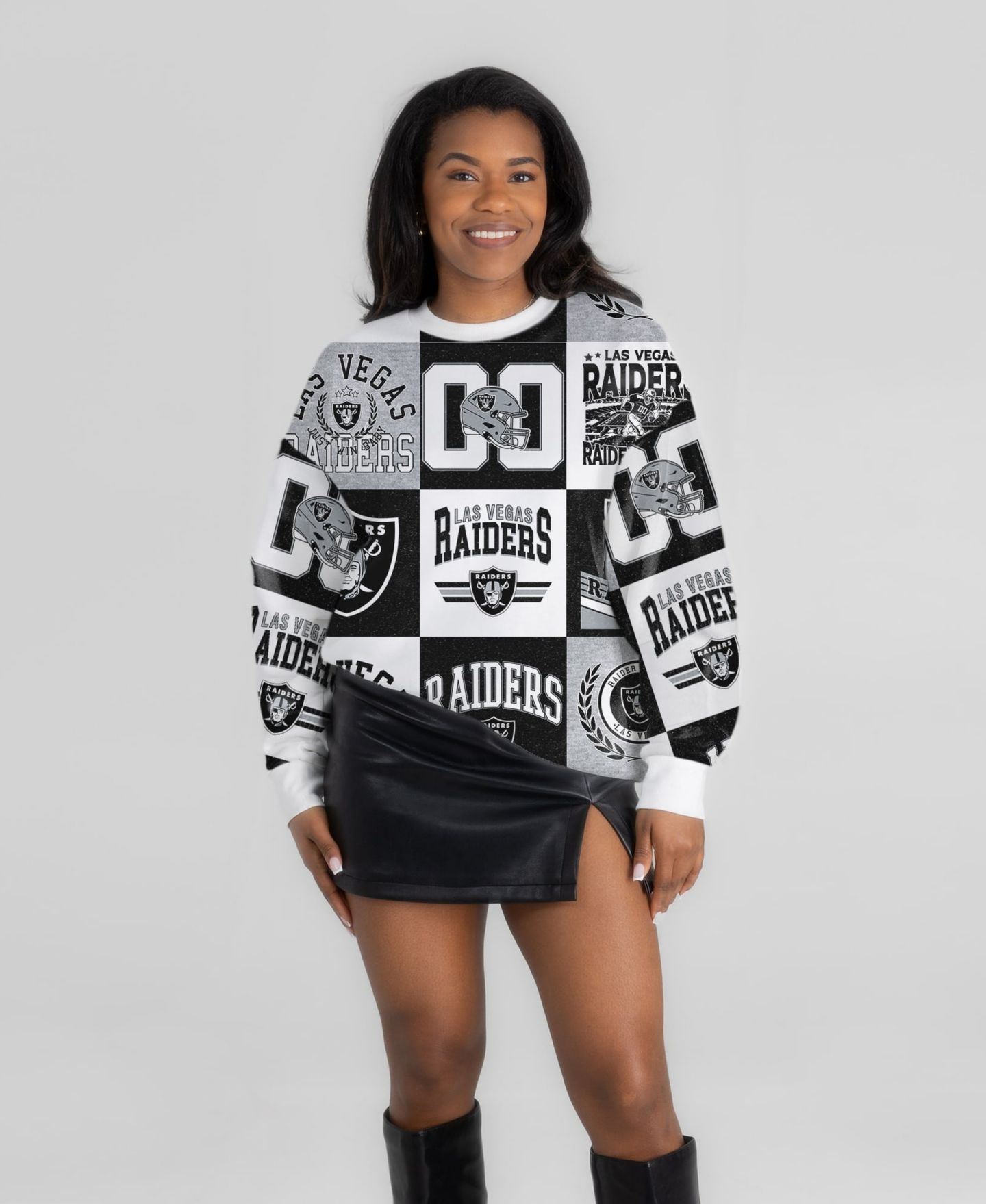 Женская толстовка Gameday Couture White Las Vegas Raiders Highlight Reel Repeat Premium Fleece — фото 4