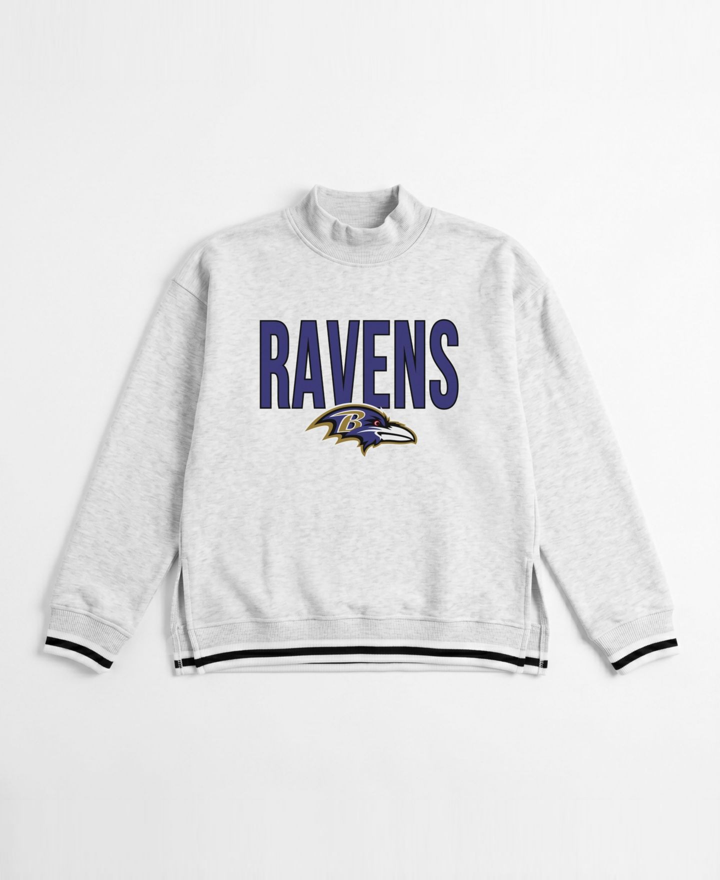 Женская толстовка Gameday Couture Ash Baltimore Ravens Rally Point Contrast Stripe Mock Neck — фото 4