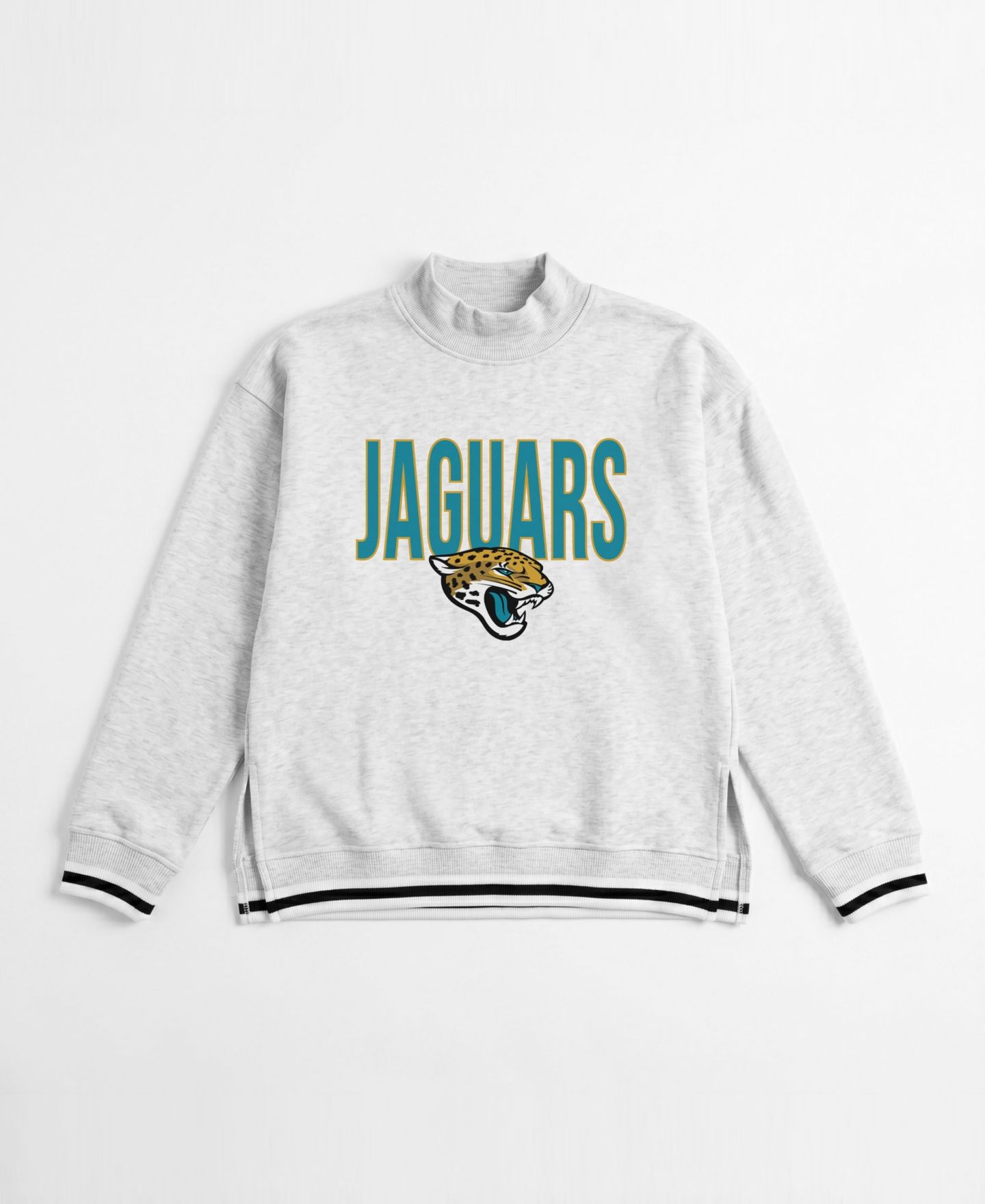 Женская толстовка Gameday Couture Ash Jacksonville Jaguars Rally Point Contrast Stripe Mock Neck — фото 4