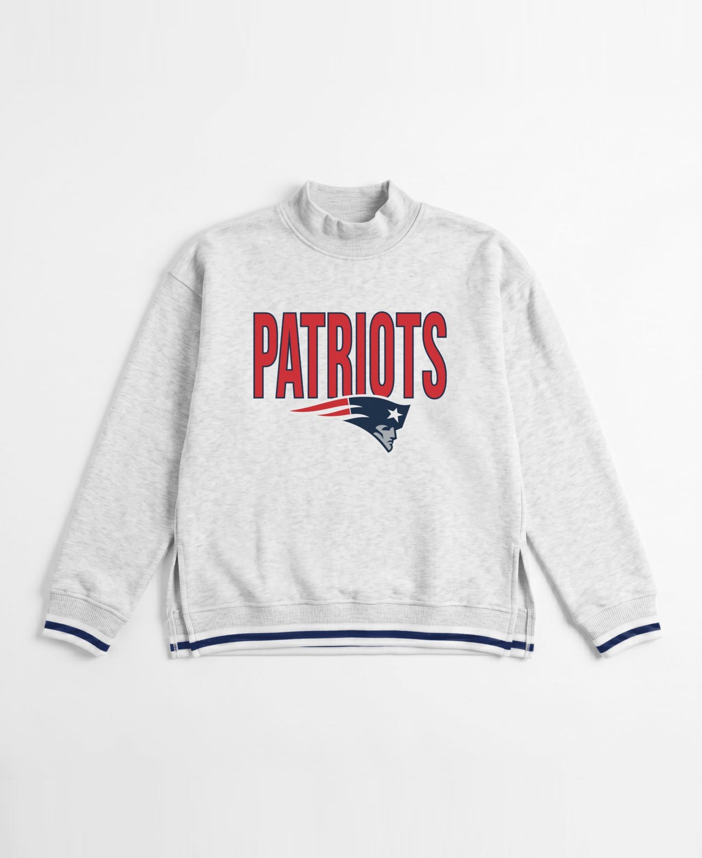 Женская толстовка Gameday Couture Ash New England Patriots Rally Point Contrast Stripe Mock Neck — фото 4