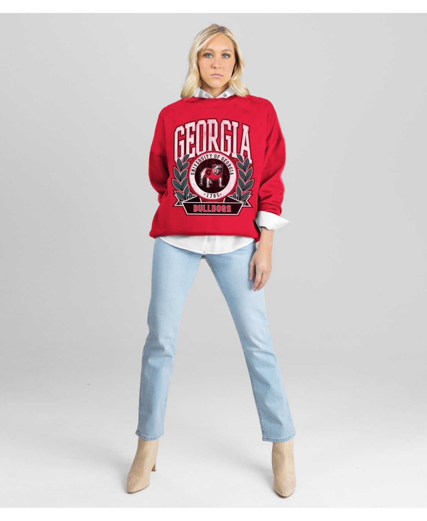 Женская толстовка Gameday Couture Red Georgia Bulldogs Classic Archives Oversized Premium Fleece — фото 3
