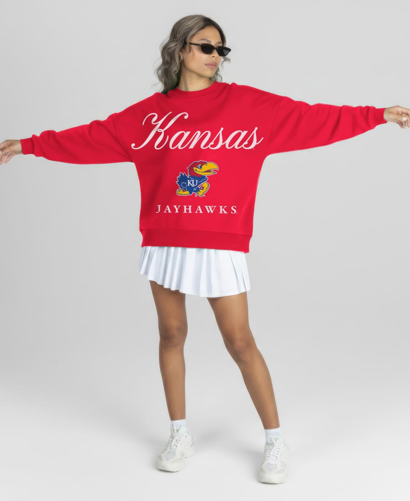 Женская толстовка Gameday Couture Red Kansas Jayhawks Legacy Club Oversized Premium Fleece — фото 3