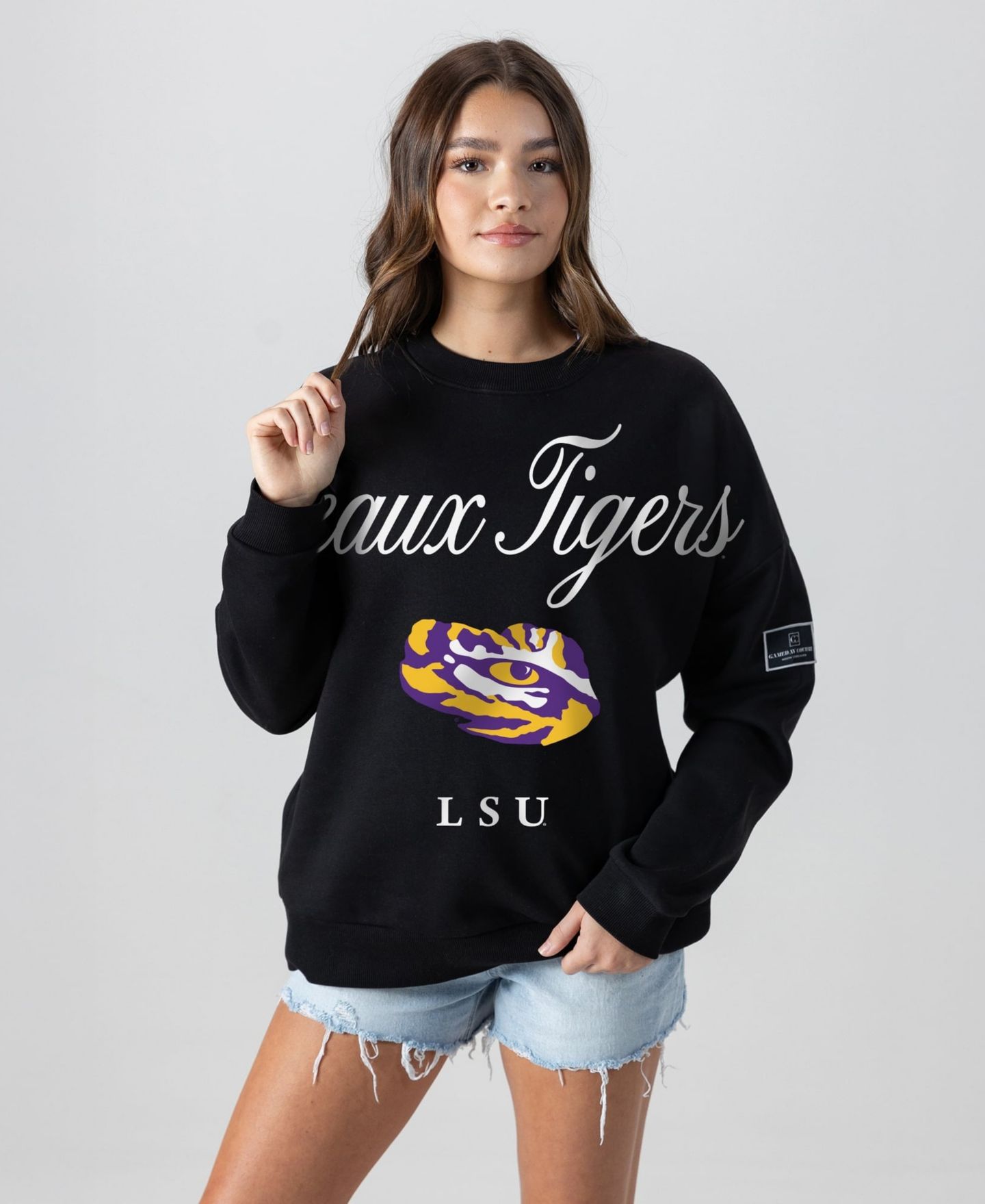 Женская толстовка Gameday Couture Black LSU Tigers Oversized Legacy Club Black Label Premium Fleece — фото 4