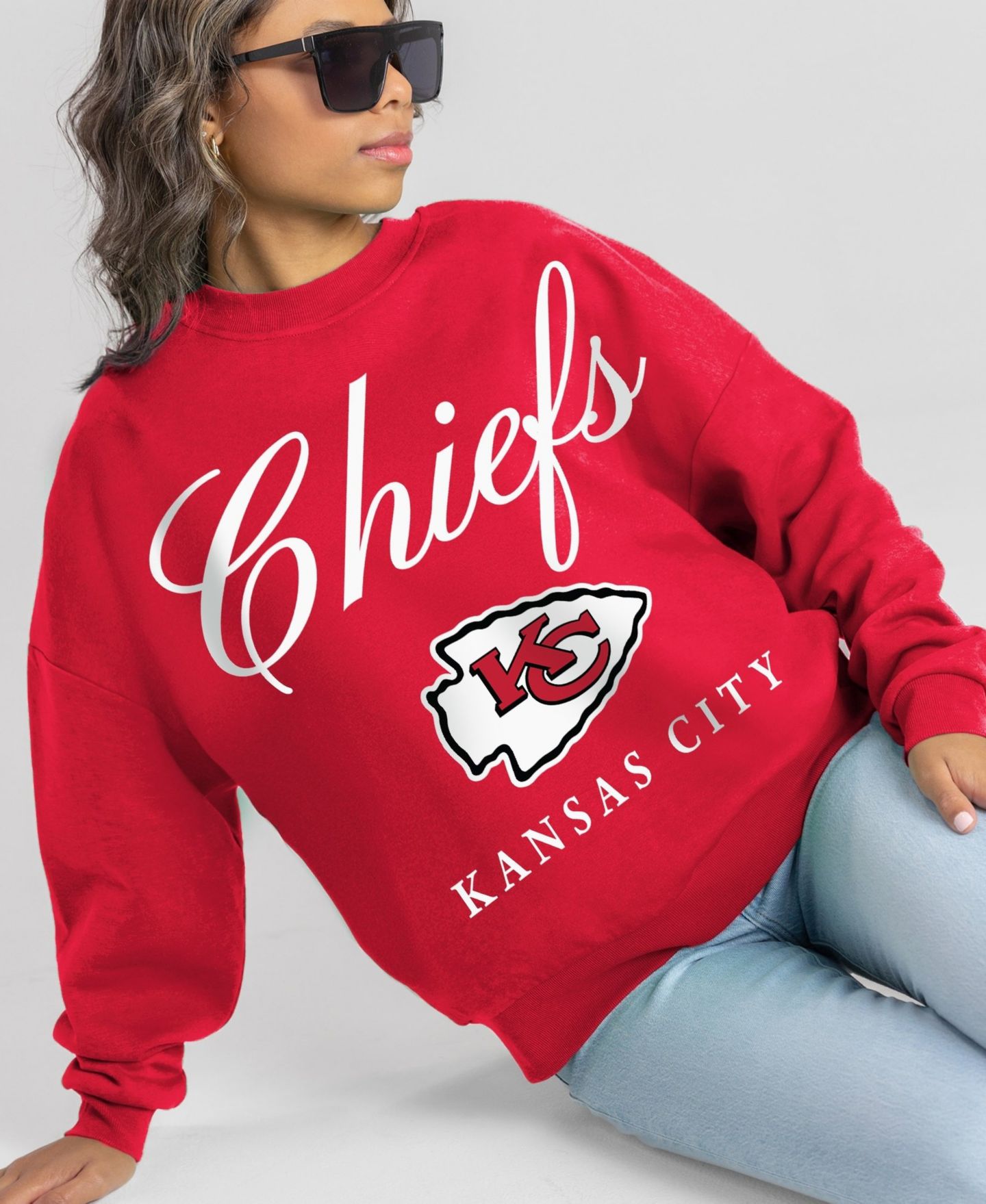 Женская толстовка Gameday Couture Red Kansas City Chiefs Legacy Club Premium Fleece Drop Shoulder Oversized — фото 4