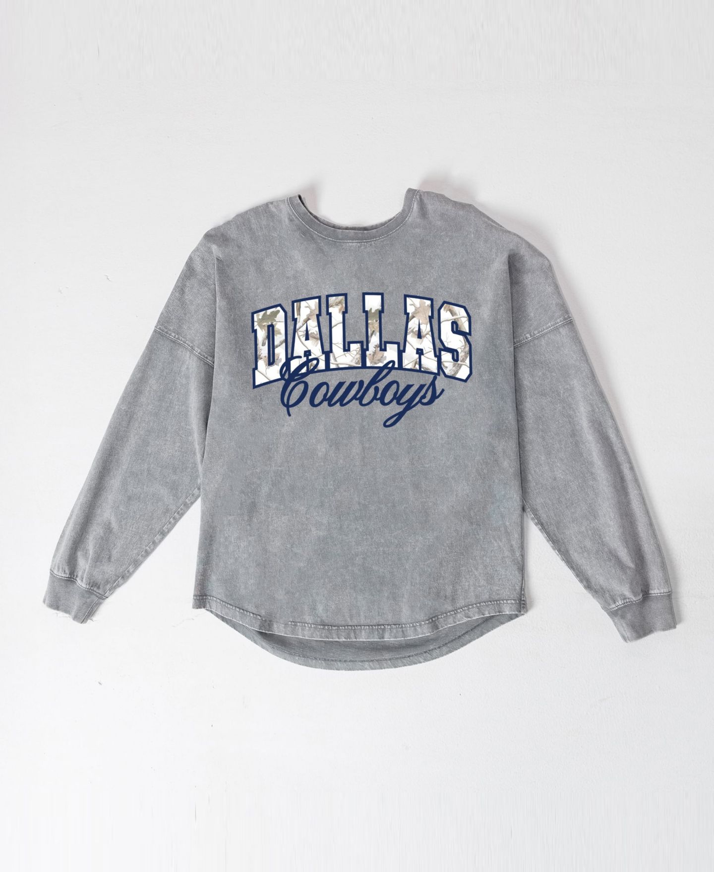 Женская футболка Gameday Couture Gray Dallas Cowboys On The Hunt Oversized Snow Wash Long-Sleeve — фото 5