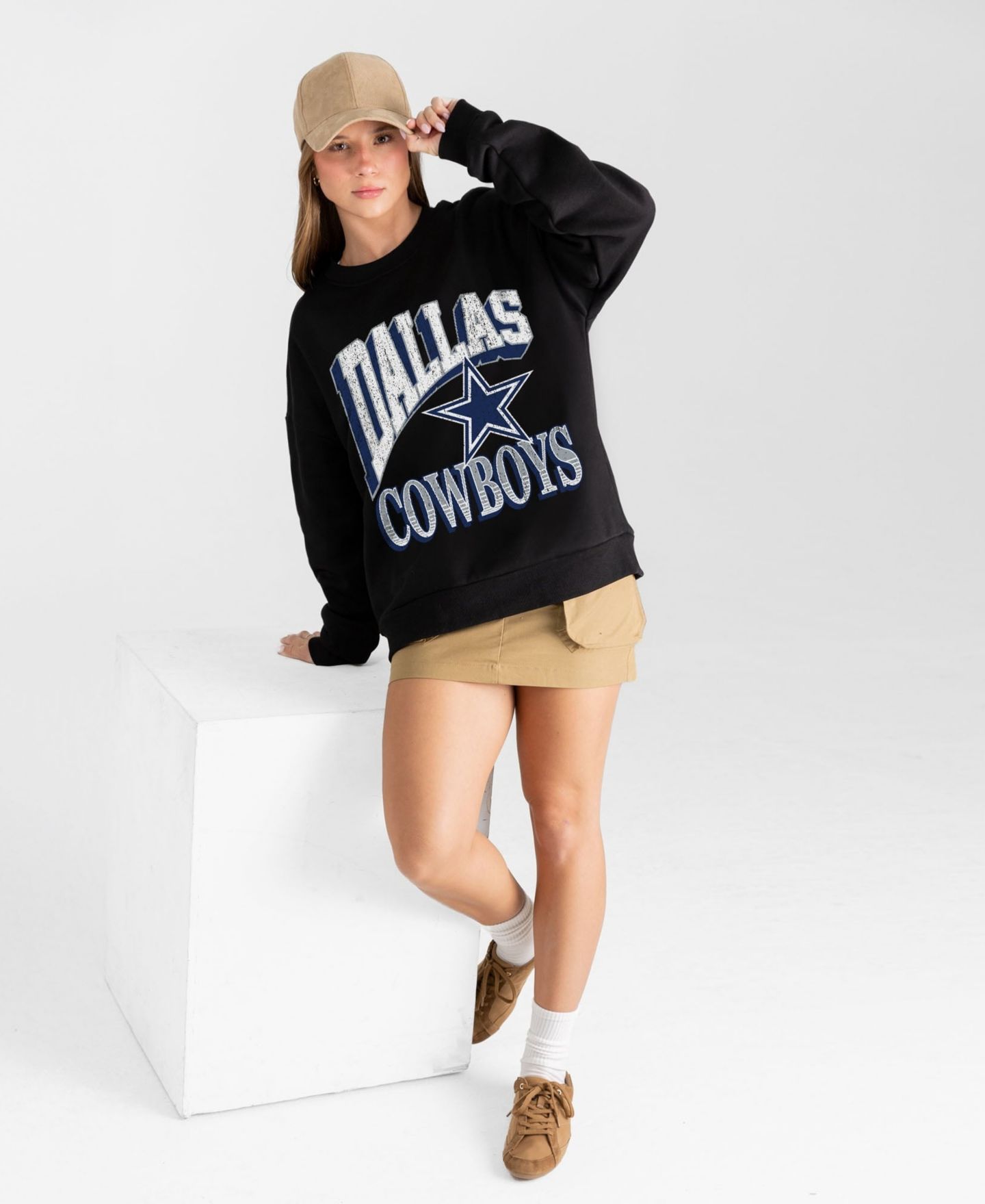 Женская толстовка Gameday Couture Black Dallas Cowboys Victory Prime Black Label Premium Drop Shoulder — фото 3