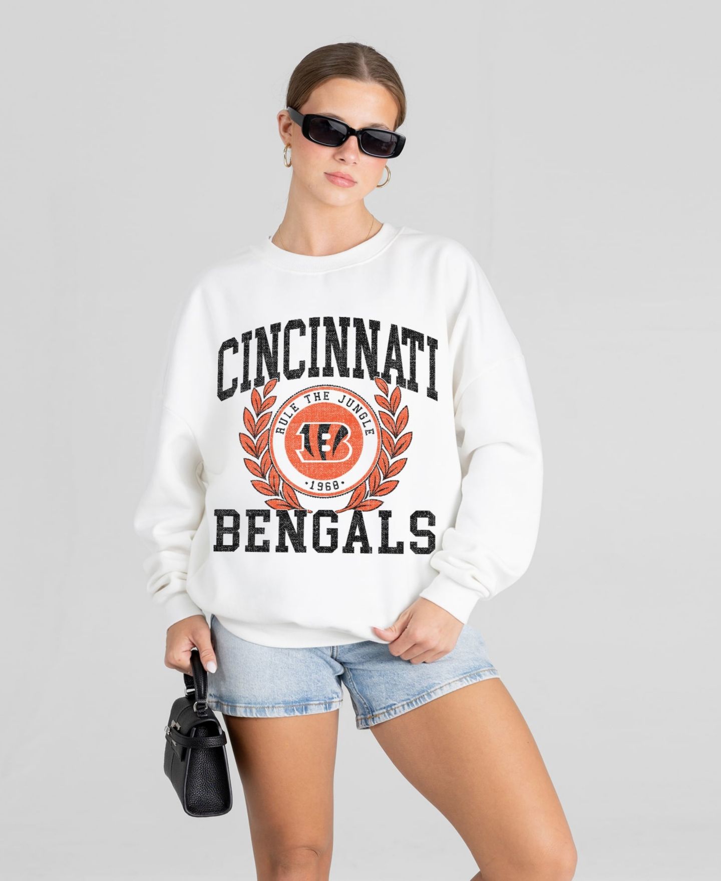 Женская толстовка Gameday Couture White Cincinnati Bengals Gold Standard Oversized Premium Drop Shoulder — фото 1
