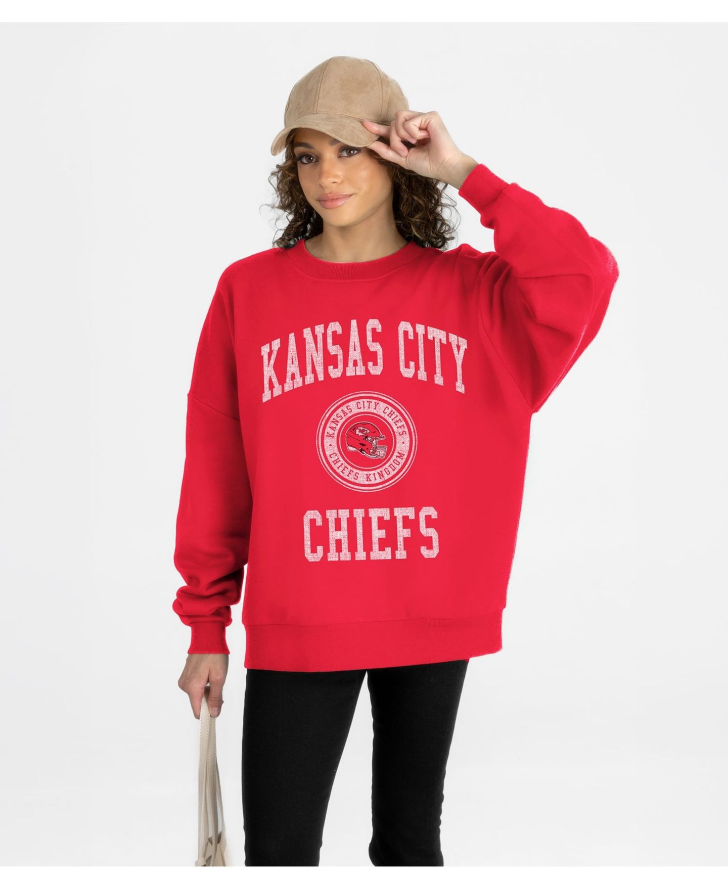 Женская толстовка Gameday Couture Red Kansas City Chiefs Prime Play Oversized Premium Drop Shoulder — фото 1