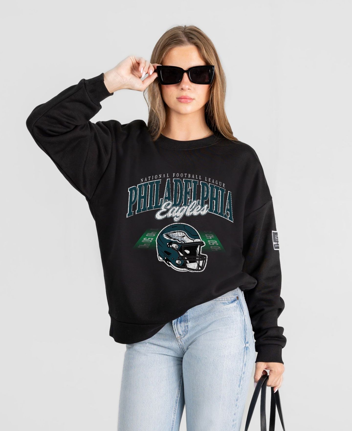 Женская толстовка Gameday Couture Black Philadelphia Eagles Field Focus Black Label Premium Drop Shoulder — фото 3