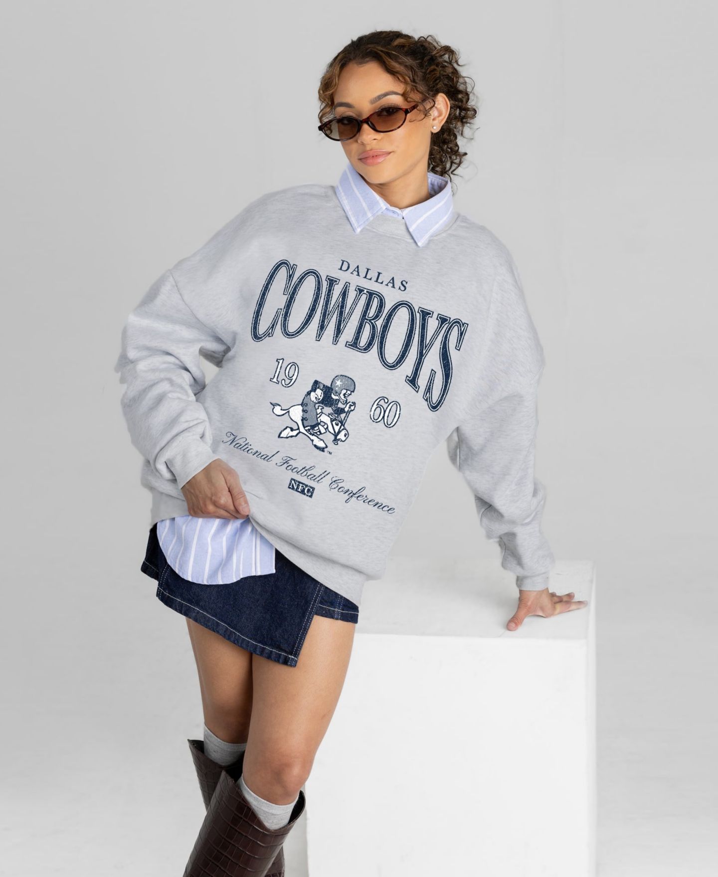 Женская толстовка Gameday Couture Ash Dallas Cowboys Instant Classic Oversized Premium Drop Shoulder — фото 3