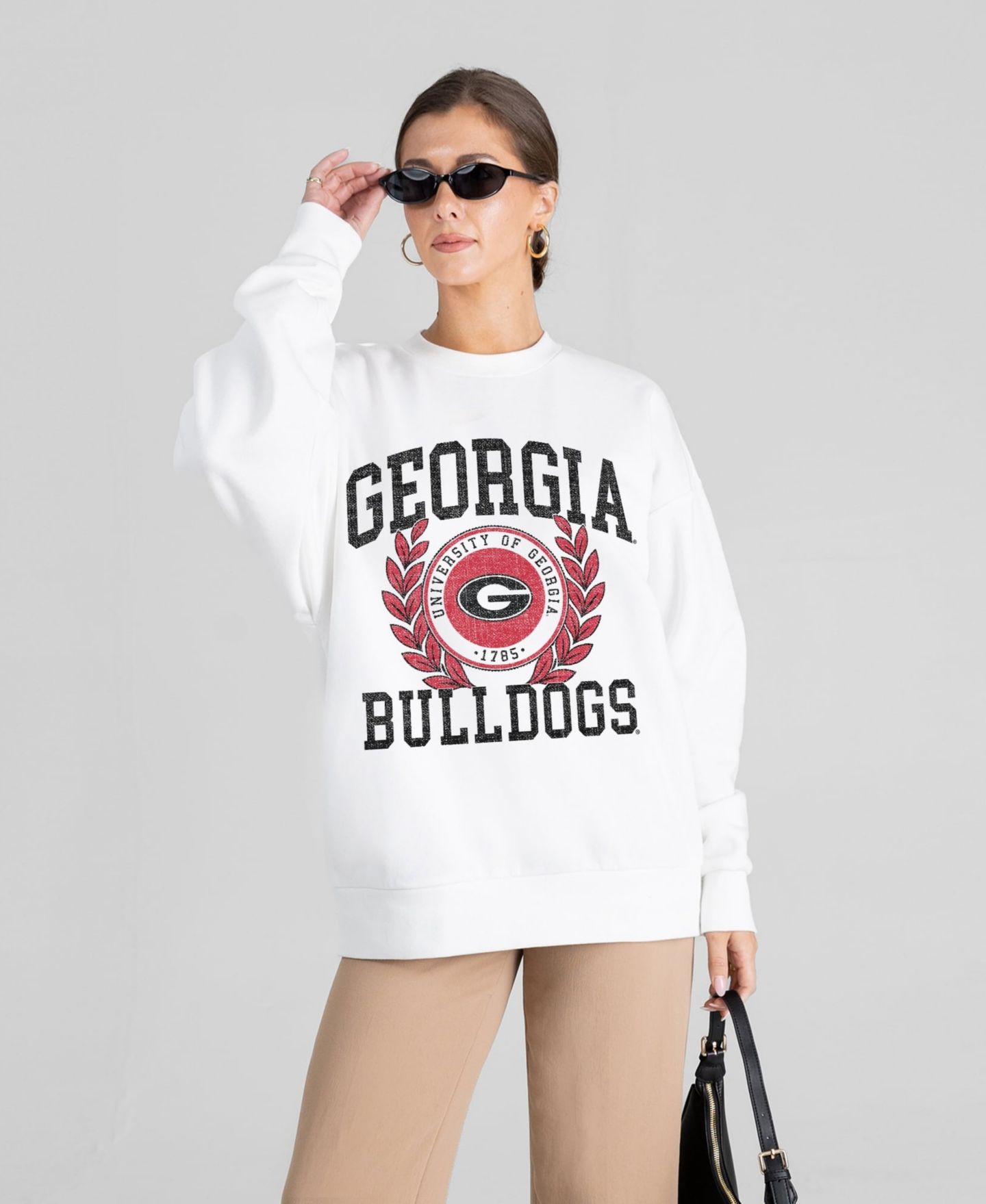 Женская толстовка Gameday Couture White Georgia Bulldogs Gold Standard Oversized Premium Drop Shoulder — фото 4