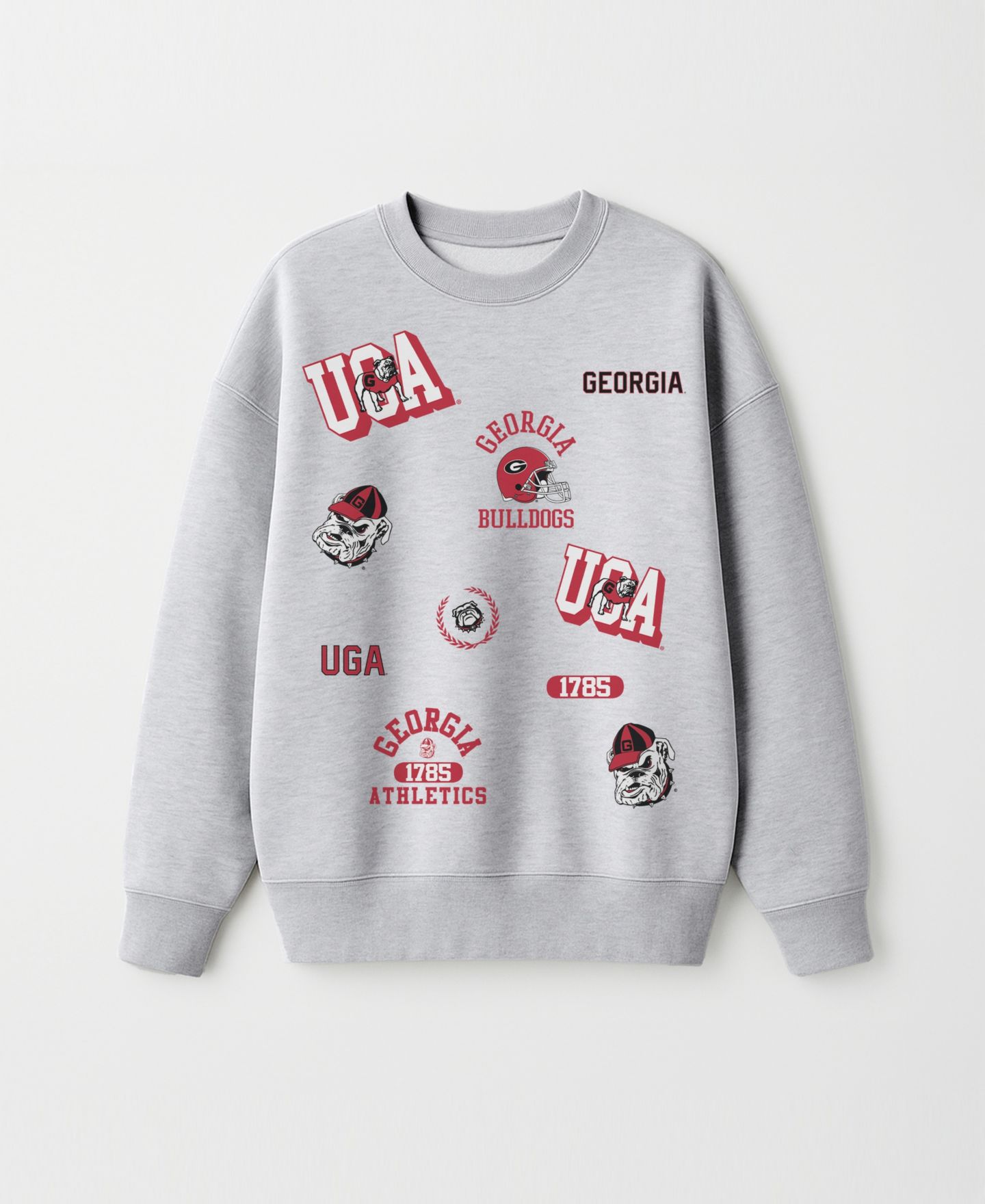 Женская толстовка Gameday Couture Ash Georgia Bulldogs All In Repeat Oversized Premium Drop Shoulder — фото 5