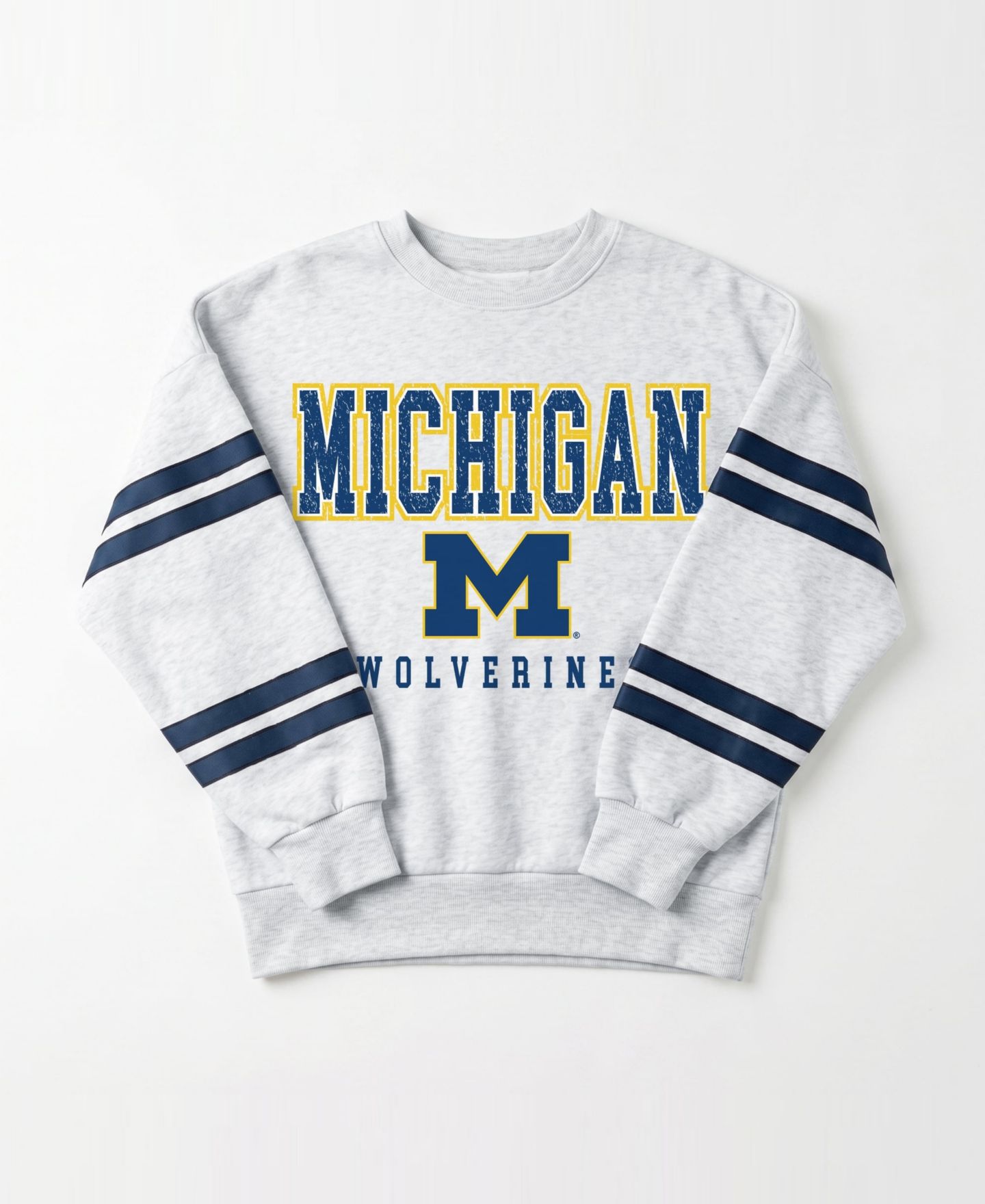 Женская толстовка Gameday Couture Ash Michigan Wolverines Stadium Stripes Oversized Fleece — фото 6